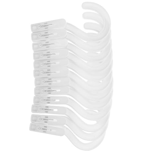 ERINGOGO 12個 多機能フック付き洗濯クリップ 耐久性ランドリーハンガー 衣類靴下帽子用収納ピンチ 軽量コンパクト設計 家用衣類整理用