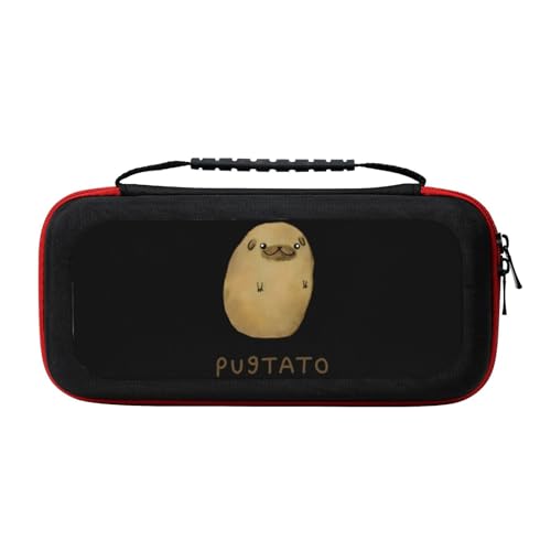 Pugtato Finds A Thing Switch ケース /Switch 有機elモデル対応 保護ケース 8枚ゲームカード収納 Eva素材 防塵 防汚 防水 耐衝撃 全面保護型 持ち運び便利 大容量 収納バッグ