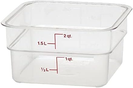 Cambro 2SFSCW135 Food Storage Container, 2 Quart, 7-1/4" x 7-1/4" x 3-7/8", Polycarbonate
