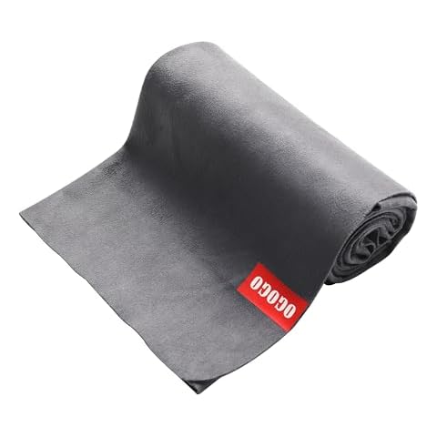 OGOGO Premium Microfiber and Suede Yoga Towel - Super Absorbent, Anti-Slip, Versatile for Yoga, Pilates, Exercise, Travel - Includes Gift Bag and Box, 74x24, Gray, PD-YT001 Cover