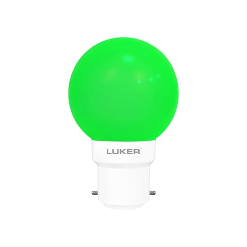 Image of LUKER JVLuker 0.5W LED Bulb B22 Base Energy Efficient Light 120 Degree Wide Beam Coverage High CRI Lights for Home and Office Indoor & Outdoor, 1 Year Warranty (Pack of 1, GREEN)