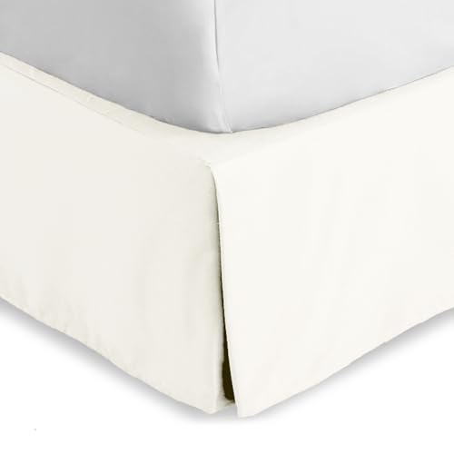 Bare Home Kids Twin Bed Skirt - 15-Inch Tailored Drop Easy Fit - Bed Skirt for Beds - Center & Corner Pleats (Twin, Cream)