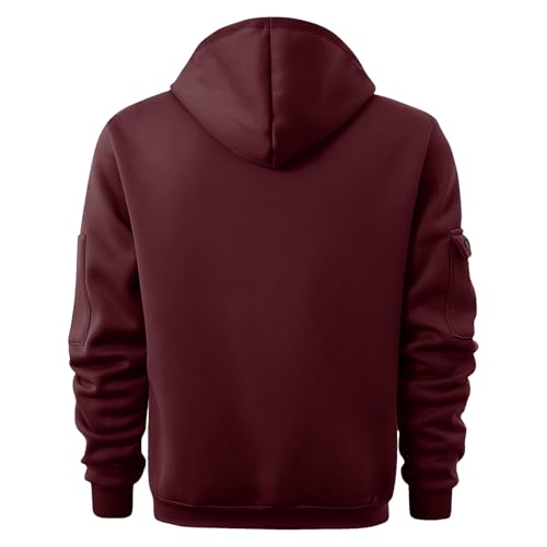 ANUFER Mens Plus Size Quarter-Zip Hoodie Pullover Sweatshirts Casual Sports Jacket with Multi Pockets (S-5XL)2