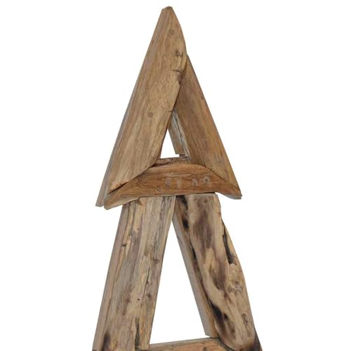 Árbol de Navidad de madera de teca Gecheer con base para interiores 8