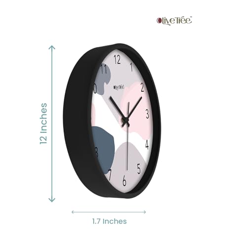 Image of Olive Tree Wall Clock 12 inch Silent Quartz Decorative Multicoloured Wall Clock Non-Ticking Classic Clock Battery Operated Round Easy to Read for Room /Home /Kitchen /Bedroom /Office /School - 9035