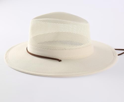 Image of Home Prefer Cotton Summer Fedora Hat Wide Brim Sun Hats for Men Women UPF 50+ Sun Protection Cap for Fishing Hiking