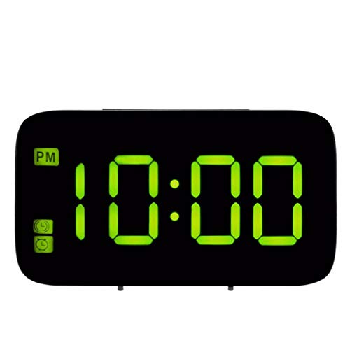 Fan-Ling 1PCS Alarm Clock,Large LED Digital Alarm Snooze Clock,Voice Control Time Display 5"