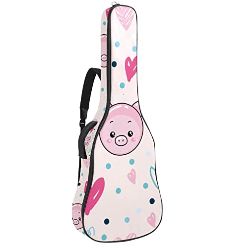 Sac à dos guitare acoustique imperméable 42.9" avec organiseur à motif Tour Eiffel