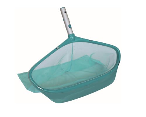 BAYROL Bodenkescher 50 cm - breiter Kescher mit tiefem Netz und 5 cm-Rakel zum besseren Auffangen von Laub und Schmutz auf dem Beckenboden - kompatibel mit allen handelsüblichen Teleskopstangen