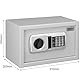 BAKAJI Elektronischer Safe mit externer Batteriebox, Wertkasten und Einbruchschutz für Zuhause, Hotel, Wandmontage oder freistehend, 31 x 20 x 20 cm (Grau)