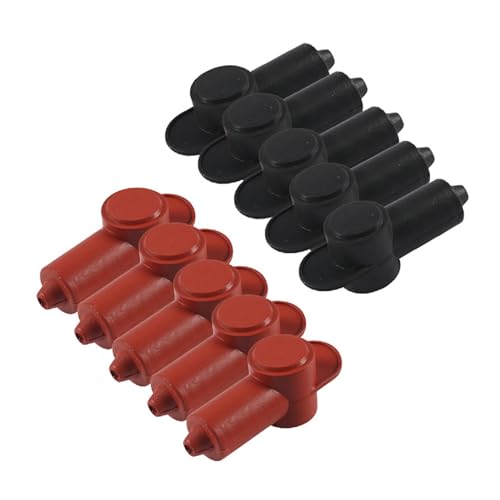 HDOYTXXM Cubiertas De Terminales De Silicona Para Alternadores Pernos De Batería Y Bloques De Conector De Alimentación 5 Rojos Y 5 Negros