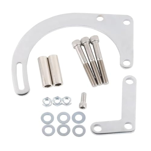 Für Chevy SBC Motor Kurze Wasserpumpe 283 350 55-68 Silber Low Mount Lichtmaschine Halterung Aus Stahl Auto Teile Motoraufhängung halterungen