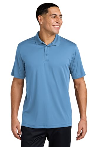 SPORT-TEK Unisex PosiCharge Competitor Polo camisa casual de manga corta con cuello para hombres y mujeres, ajuste atlético para verano para trabajo, golf y tenis, azul Carolina miniatura 1