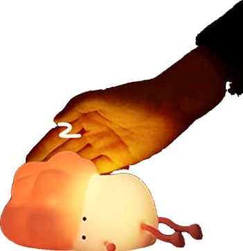 XMLHL Luz nocturna de col acostada, luz nocturna de silicona regulable para guardería, lámpara táctil recargable para lactancia materna, luz