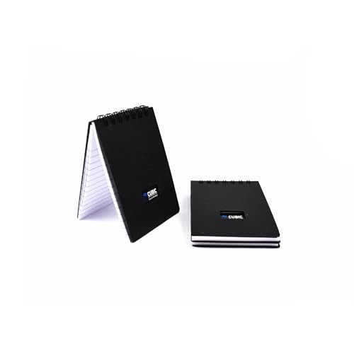 Image of Cubic A7 Wiro Pocket Notebook - Pack of 12 (Black) | Spiral-Bound, Compact & Durable Notepad for Office, School & Daily Use
