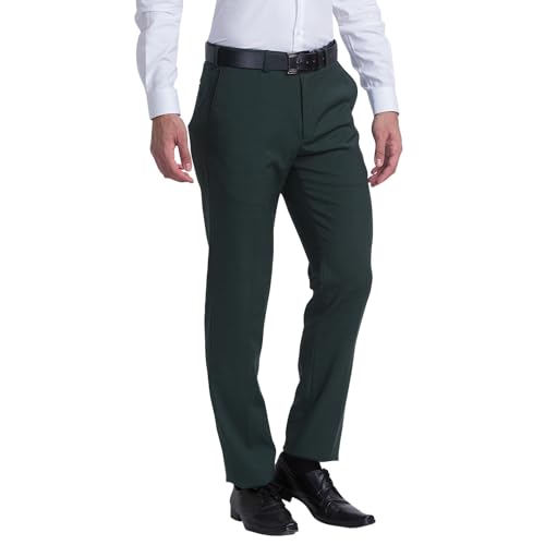 Image of Raymond Slim Fit Poly Viscose Blend Structure Pattern Flat Front Formal Trouser