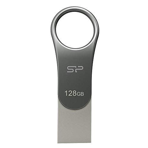 Image of SP Silicon Power 64GB Dual USB Type C USB-A Flash Drive, Metal Casing with Keychain Hole Key Ring, USB 3.2 Gen 1 USB 3.0 OTG Type-C Type-A, Thumb Drive Pen Drive Memory Stick, Mobile C80 Series