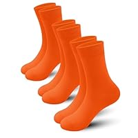 PERSOON Viscose Bamboo Kids Crew Socks – Soft Vibrant Casual Length Fashion Socks for Boys and Girls 3 Pairs (7 Years-11 Years, Orange)