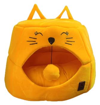 Pooch Box Soft & Light Weight Cat House for Kittens, Puppies and Baby Pets House Comfort Zone with Ball Toys & Removable Cushion - Large