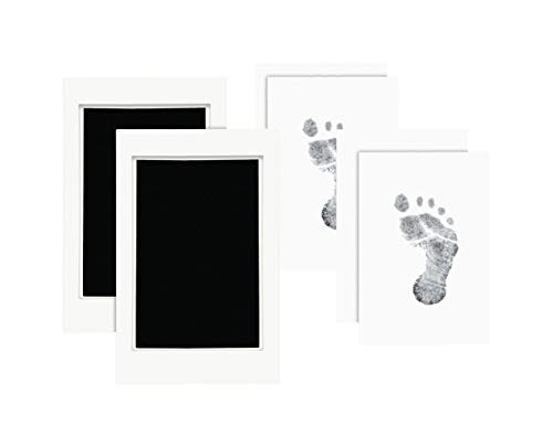 Pearhead Newborn Baby Handprint or Footprint “Clean-Touch” Ink Pad Set of Two, Black
