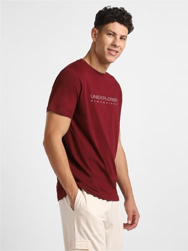 Image of Nobero 100% Cotton T Shirts for Men Stylish | Regular Fit | Graphic Printed T Shirts for Men 180 GSM Combed Cotton | Round Neck Half Sleeve