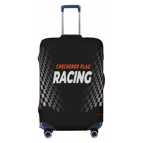 Racing Flag Speed Race Car Luggage Cover for Suitcase, Suitcase Cover Protector Fit 25-28 Inch Luggage Travel Accessories, L