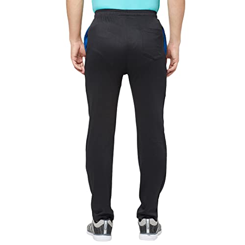 Image of sporto Anthra Melange Modern Slim Fit Track Pants for Men with Zippered Pockets