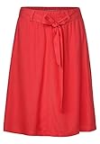 Elastikbund mit Bindegürtel Cecil Damen Kurzer Rock mit Bindegürtel Tangerine XXL Einfarbig, Kurz Geschnitten, Tailliert, A-Linien Fit