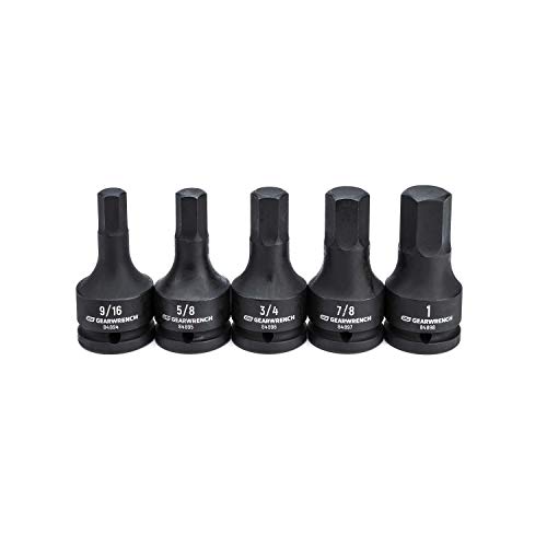 GEARWRENCH 5 Pc. 3/4" Drive Hex Bit Impact Socket Set, SAE - 84899