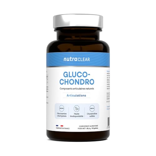 Nutraclear - Gluco-chondro (90 Cápsulas) - Atención conjunta - Duo Glucosamina y Condroitina para las articulaciones