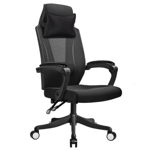 Silla ergonómica para videojuegos con reposapiés, reclinable ajustable, silla de oficina giratoria con soporte lumbar, reposabrazos unidos para adultos y adolescentes, comodidad de respaldo alto