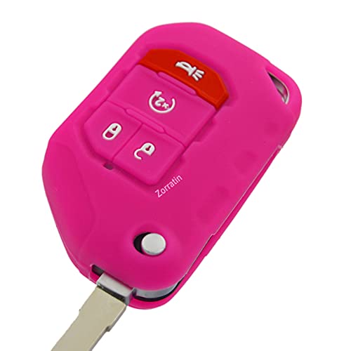 Image of Silicone Remote Key Fob Case Covers Protectors for Jeep Wrangler Rubicon 392 JL JLU Wagoneer Gladiator JT Flip Fold Remote