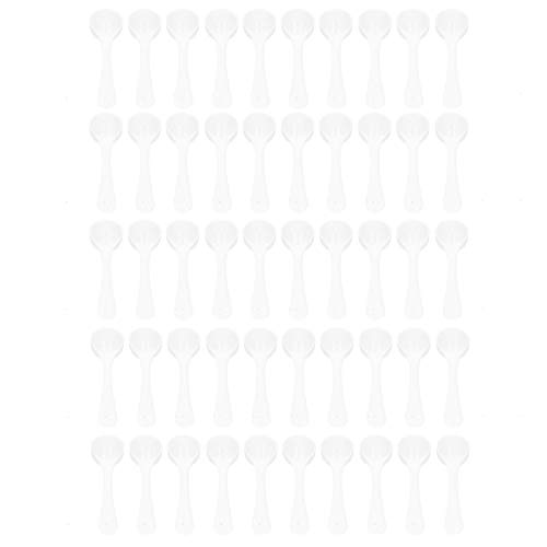 Naroote Cuchara Medidora de Plástico, Cuchara de Polvo Duradera para Suministros de Jardinería, 50 Uds., 5 Ml