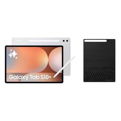 Samsung Galaxy Tab S10+, AI Tablet, Android Tablet, WIFI, 12GB RAM, 256GB Storage, AMOLED Display, Anti-reflection, Durable, S Pen Included, Platinum Silver (UAE Version) + Keyboard Cover Free
