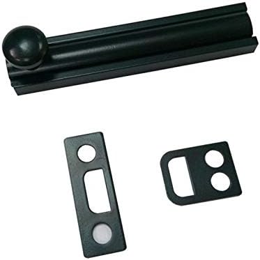 QCAA Solid Brass Surface Bolt, 2", Matte Black, 4 Pack, Made in Taiwan, Matte Black (2")