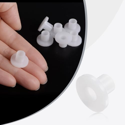 QUARKZMAN 24 Stück Flanschbuchsen Kunststoffbuchsen ID 6mm x OD 8mm x Länge 10mm Nylonbuchsen, Weiß