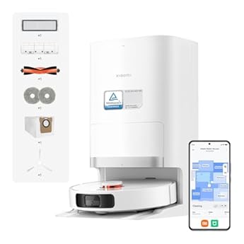 Foto di Xiaomi Robot Vacuum X20+, Robot Aspirapolvere Lavapavimenti, Stazione Smart All-in-one, Aspirazione 6.000 Pa, Navigazione Laser 3D, Lavaggio e Pulizia Pavimenti con Doppio Panno Rotante, Controllo App