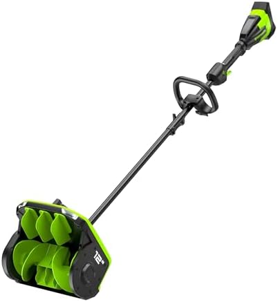 Greenworks 40V 12" Brushless Cordless Snow Shovel with Led Lights&Directional Vanes, 25ft Throwing Distance, Electric Snow Thrower Blower Removal Tool for Patio/Driveway/Steps/Sidewalk/Winter Storm