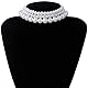JKJF 3 Stück Simulierten Perle Halskette 3 Reihen Perlen Choker Halsband Multi Schichte Perlen Kette Elegant Modische Kurze Perlenkette Retro Fasching Kostüm Zubehör für Frauen Mädchen