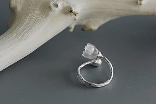 Bague ouverte fleur de cristal : le cadeau d'anniversaire idéal - 3
