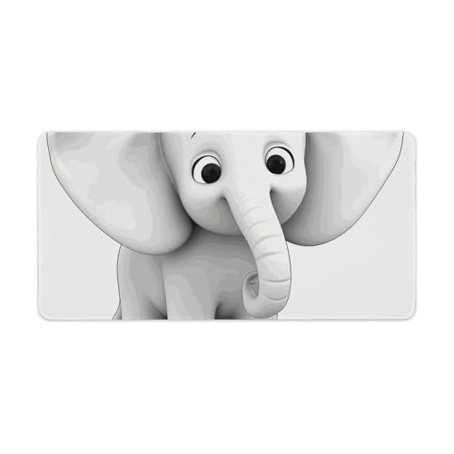 Tapis de souris de jeu grande taille imperméable éléphant blanc