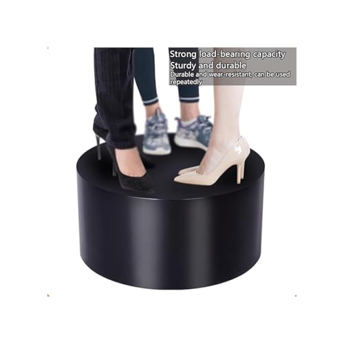 Socle de présentation rond noir 80x15cm cylindrique pour vitrine - 5