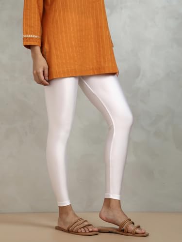 Image of TWIN BIRDS Shimmer Leggings for Women | Shiny Stretch Ethnic Wear Pants