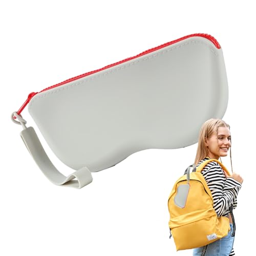 Funda suave para gafas, bolsa de silicona para gafas, organizador portátil a prueba de polvo con cordón para transporte diario, deportes, viajes, playa, vacaciones, pesca, esquí, piscina, gris, Refer