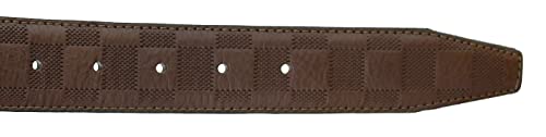 Pierre Cardin Brown Textured Checkered Classic Buckle Adjustable Adjustable Mens Belt-344