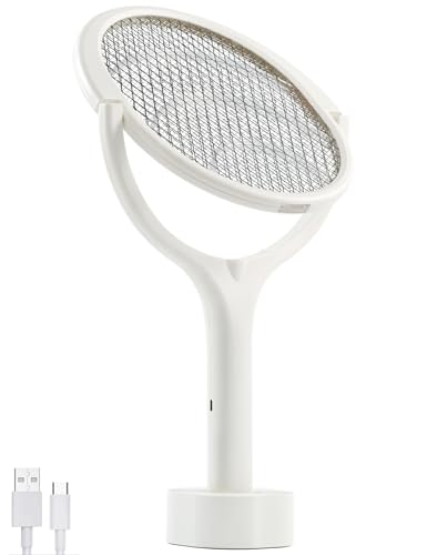 Cabeza Giratoria Raqueta Matamoscas Electrica Recargable Raqueta Mosquitos Electrica Matamoscas Electrico Mata Mosquitos Electrico Atrapa Mata Moscas