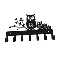 FIXOSHEE Wall Mount Coat Rack Owl Design Heavy Duty Iron Key Hooks Home Coat Rack for Entryway and Living Room