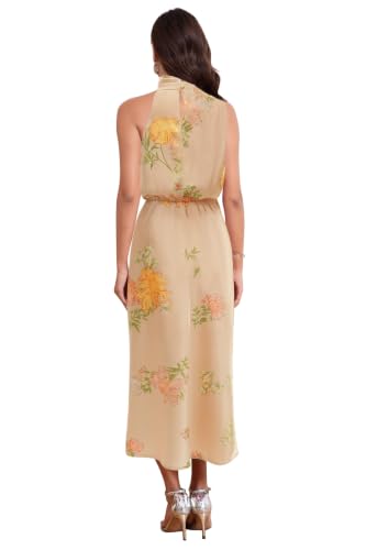 Image of Women's Satin Maxi Dress Summer Formal Wedding Guest Cocktail Dress