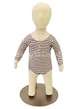 (CH06M-JF) ROXYDISPLAY™ New Child Dress Form 6 month white jersey form cover, with head, flexible arms, fingers & legs, metal base