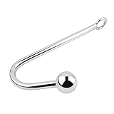 BDSM Metal Anal Hook Butt Plug with Smooth Ball Anal Plug Butt Plug Prostate Massage G-spot SM Restraints Anal Gay Sex Toys for Man and Woman Adult Games,M